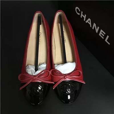 CHANEL Shallow mouth flat shoes Women--083
